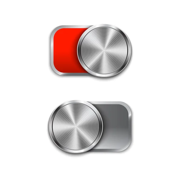 Interruptor de palanca Posiciones de encendido y apagado, deslizadores de encendido o apagado — Archivo Imágenes Vectoriales