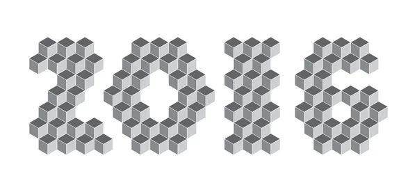 2016 chiffres à partir de cubes isométriques — Image vectorielle