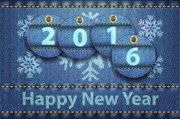 2016 dígitos do ano e saudações Feliz Ano Novo — Vetor de Stock