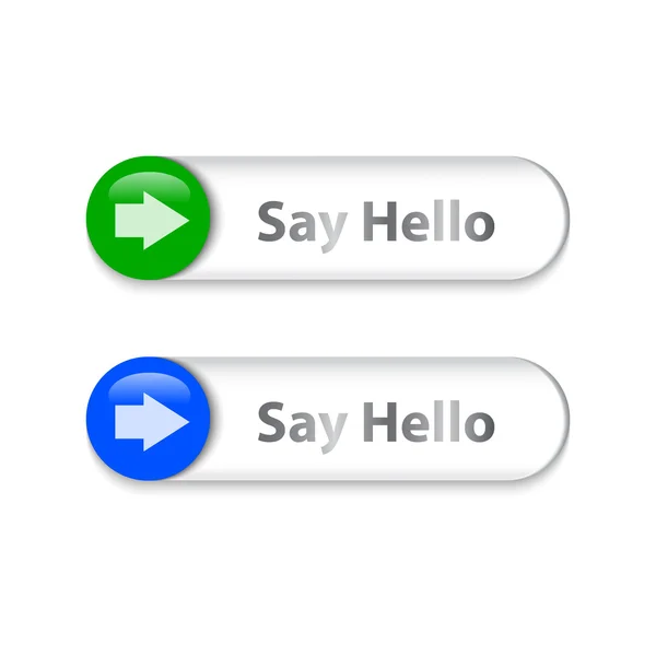 Signo de flecha en el control deslizante metálico con Say Hello words — Archivo Imágenes Vectoriales