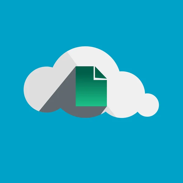 Dokument i Cloud fladt design ikon – Stock-vektor