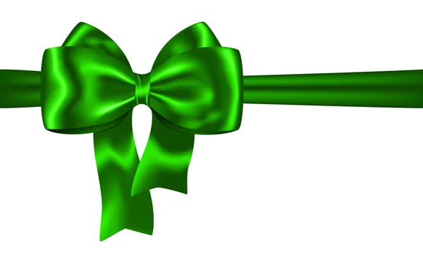 Nastro verde e fiocco per decorazioni festive — Vettoriale Stock