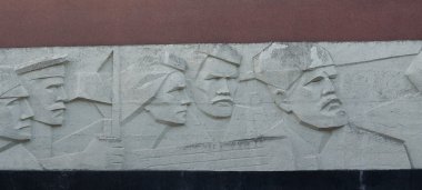 Soviet propaganda bas-relief