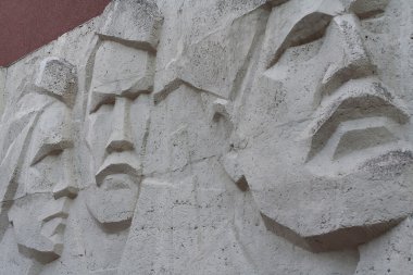 Soviet propaganda bas-relief
