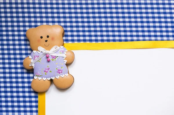 Hintergrund mit einem Honigkuchenbär — Stockfoto