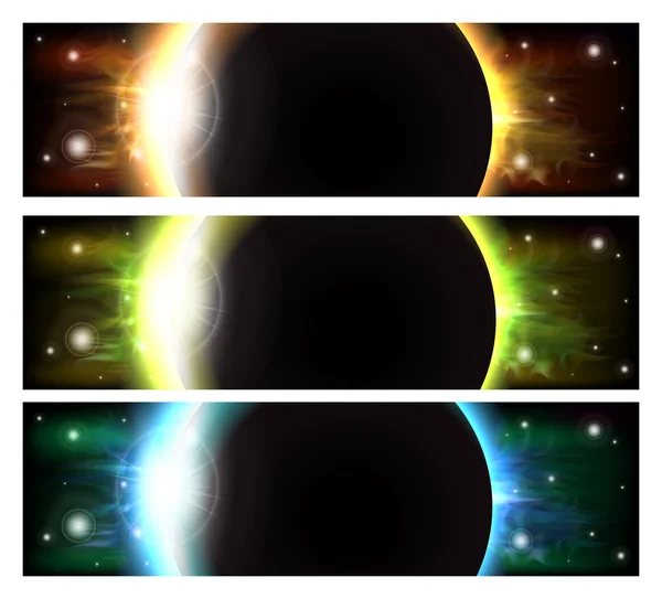 Eclipse Banners — Stockvector