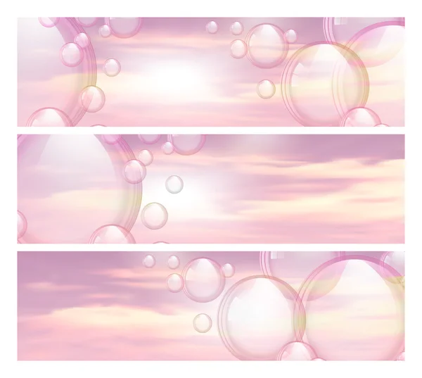 Sky and bubbles banners — Stock Vector