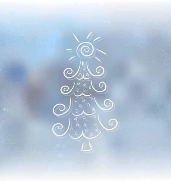 Arbre de Noël Doodle — Image vectorielle