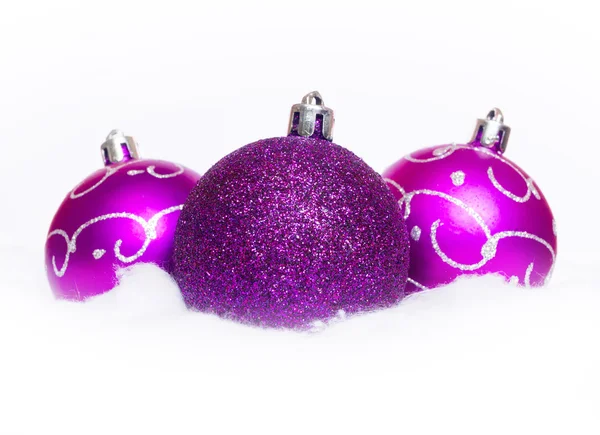 Violet Kerst ornamenten — Stockfoto