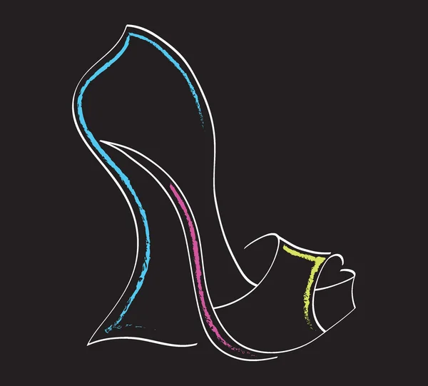 Zapatos silueta mano dibujada en tiza — Vector de stock