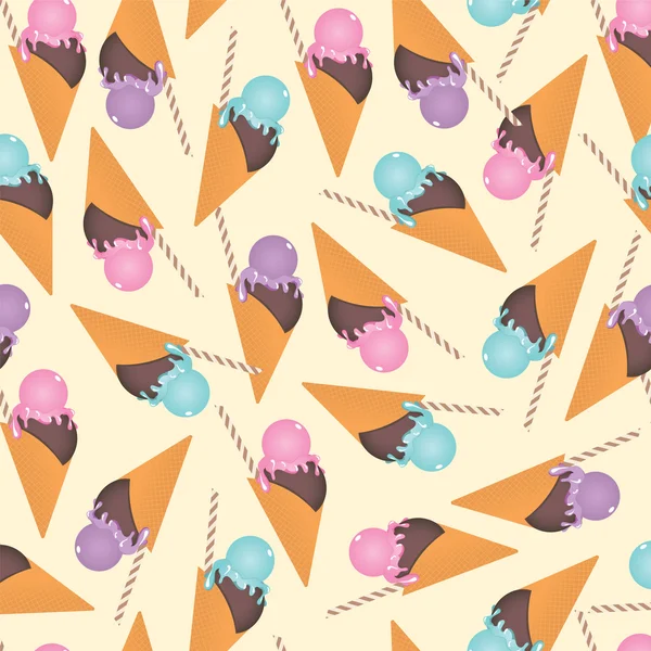 Ice cream seamless pattern — Stock Vector