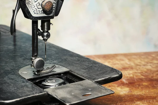 Fragments of sewing machines in vintage retro style.vintage sewing machines close up