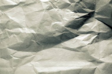 wrinkled surface of rough paper after use