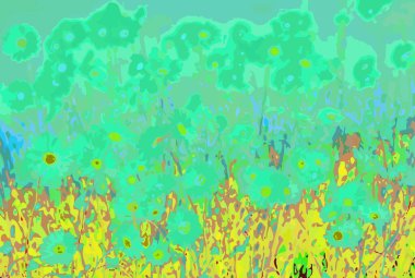 Farklı konulardaki genel kullanım için soyut renkli çizimler