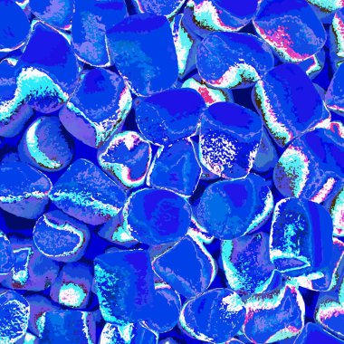 Dağınıklık içindeki sanal renkli nesnelerin soyut çizimi ve telaffuzu