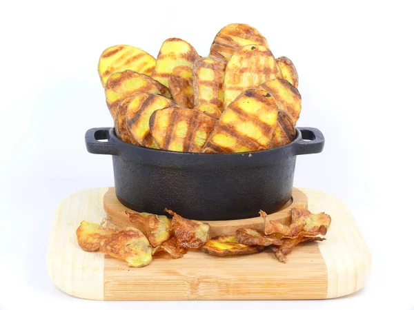 Grilled Baked Potatoes Ready Eat — Zdjęcie stockowe