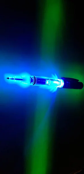Mystical Atmosphere Led Ball Pen Night Luminescent Paper — Stock Photo, Image