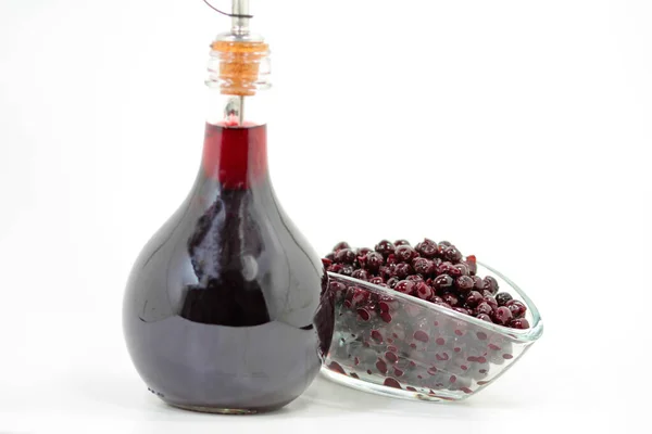 Homemade Apple Berry Liqueur Bottle — Stock Photo, Image