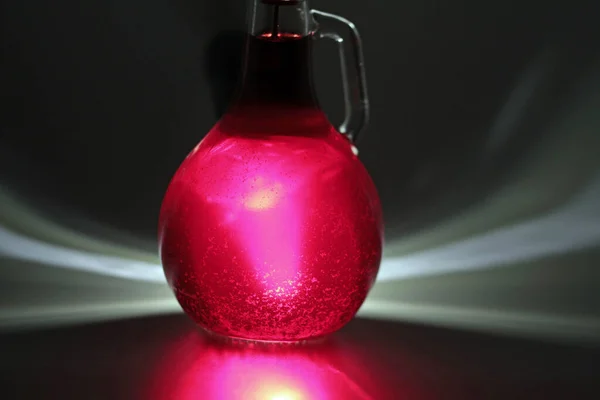 Homemade Apple Berry Liqueur Bottle — Stock Photo, Image