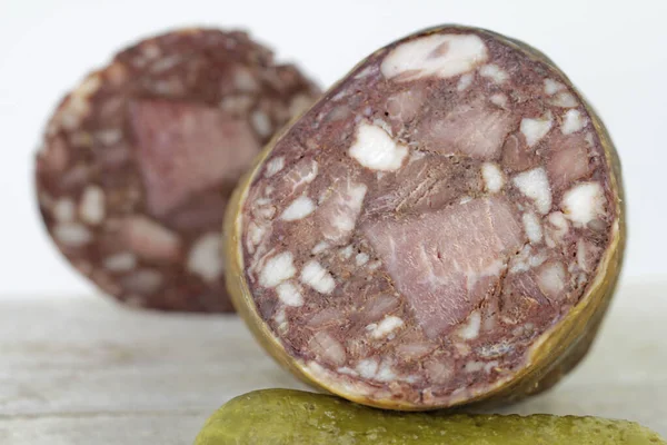 Saucisse Sang Dans Boyau Naturel — Photo