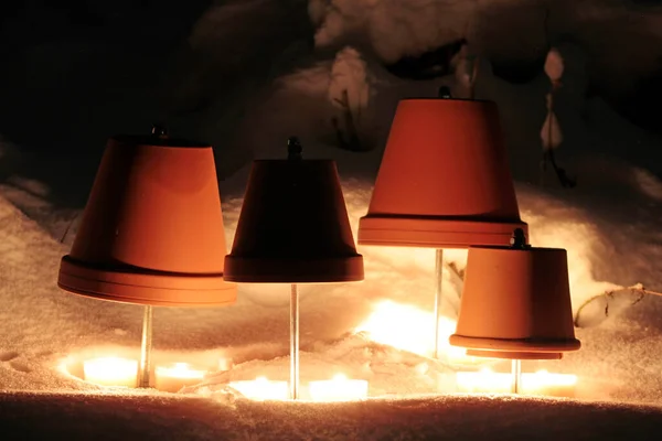 Encens Ésotérique Aux Herbes Résines Arbres Dans Nuit Hiver Couronne — Photo