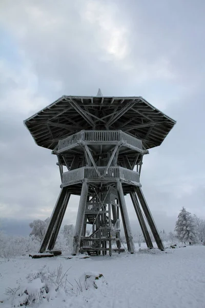 Winterse Indrukken Rond Eiertoren Bij Velmerstot Bij Het Zilveren Rivierdal — Stockfoto