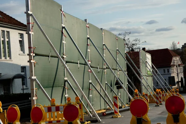 Auf Der Baustelle Mobile Schallschutzwand — Stockfoto