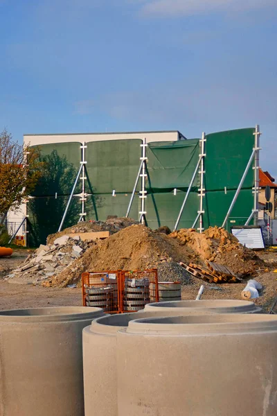 Auf Der Baustelle Mobile Schallschutzwand — Stockfoto