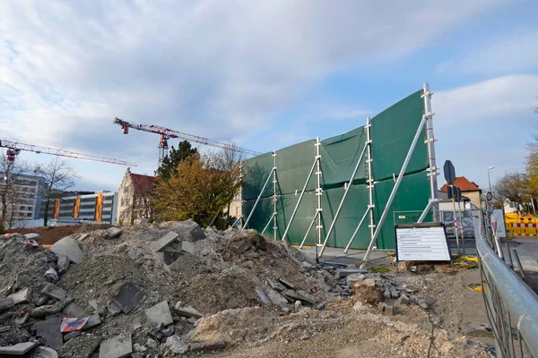 Construction Site Mobile Sound Protection Wall — Stock Photo, Image