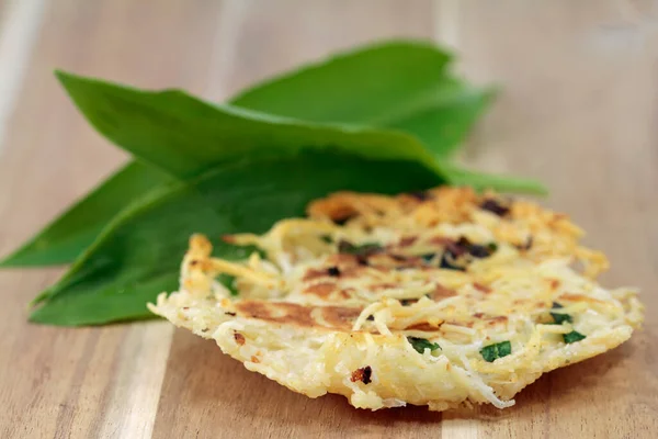 Wild Garlic Pancakes Parmesan Cheese — Stock Photo, Image