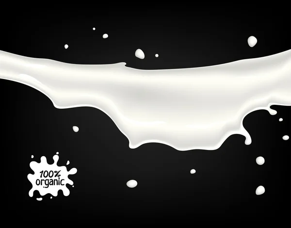 Lait, yaourt ou éclaboussures de crème . — Image vectorielle
