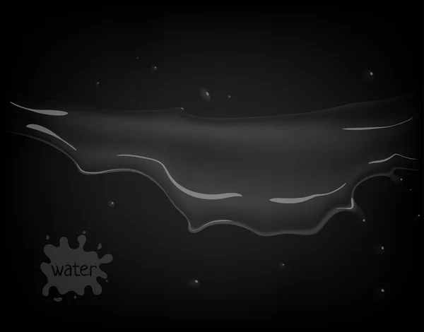 Éclaboussures d'eau isolées sur fond noir — Image vectorielle