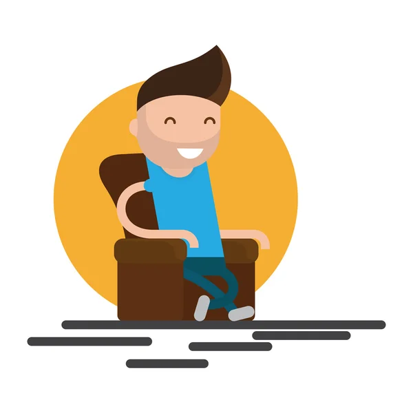 Man sitting In armchair — Stock Vector