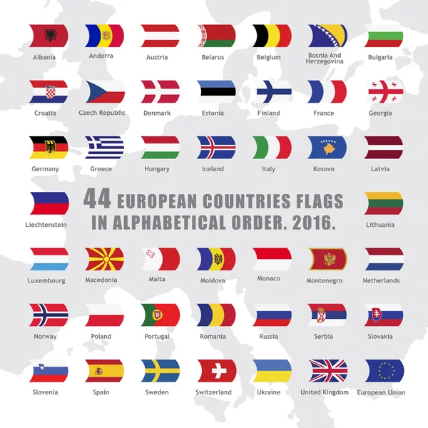 世界各国的国旗所有 — 图库矢量图片