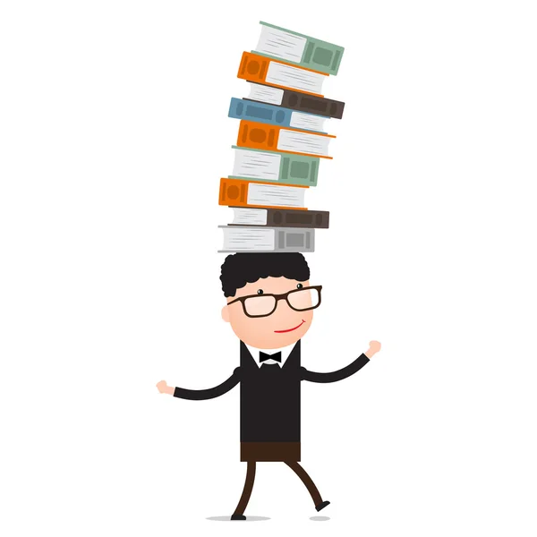 Boy playing with books — Stock Vector