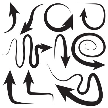 farklı okları, yön, pozisyonlar