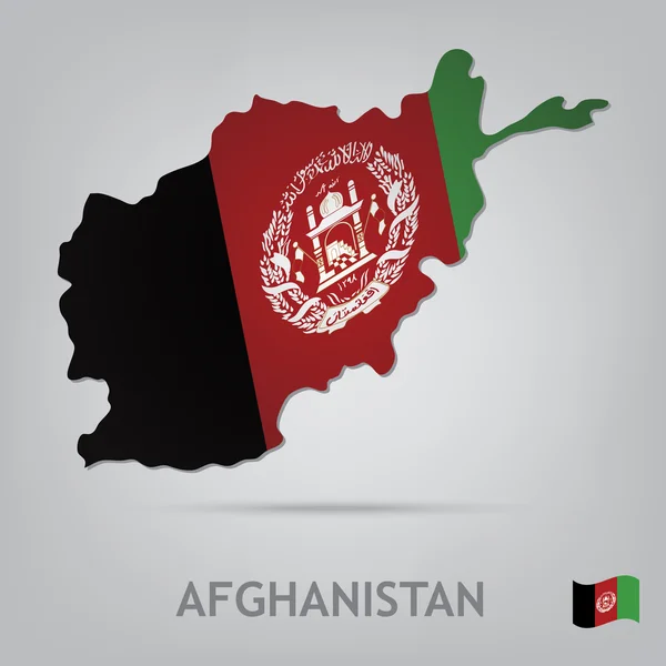 Afghanistan Map Outline with Afghan Flag on White with ... Afghanistan Map Outl