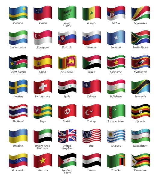 Conjunto de botões com bandeiras —  Vetores de Stock