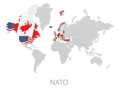 Dünya Haritası üzerinde NATO