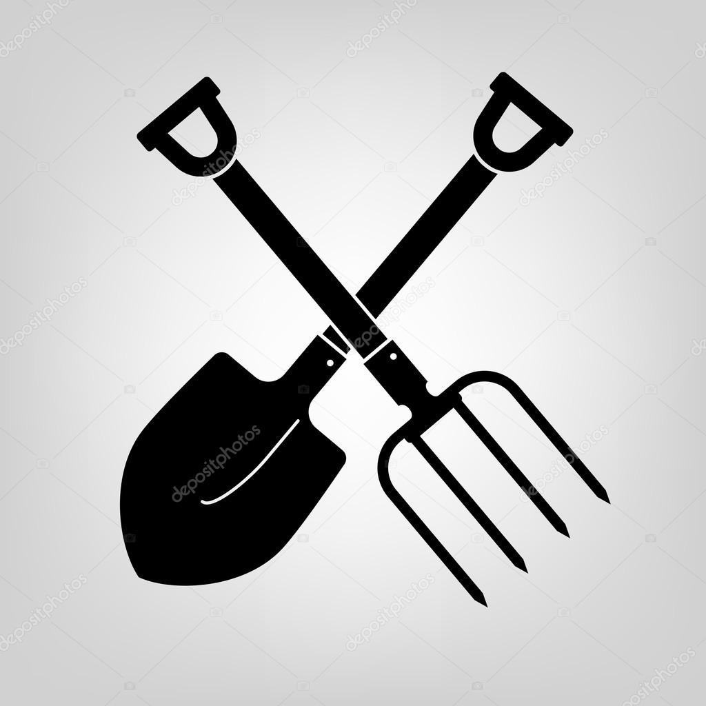 shovel and pitchfork icon