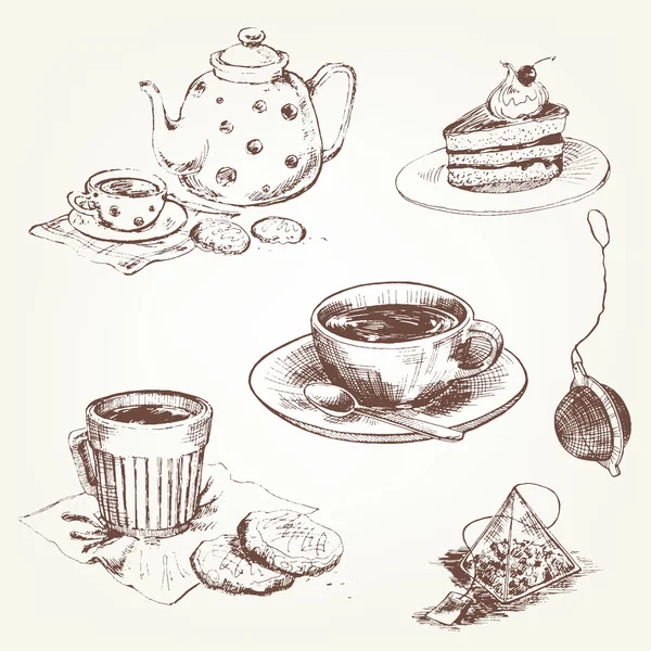 Tea set — Stock Vector