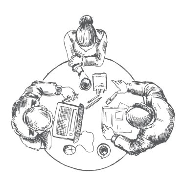 takım masada çalışma iş adamları