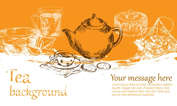 Tea background orange — Stock Vector