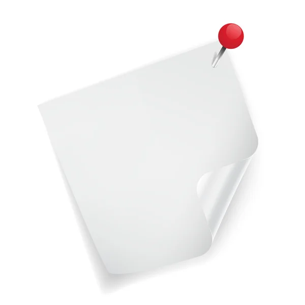 Witte sticker papier opmerking. — Stockvector
