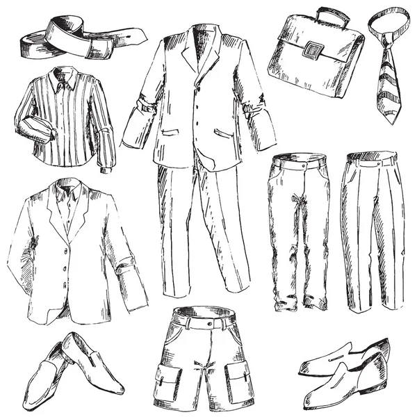 Conjunto de ropa de trabajo para hombres . — Vector de stock