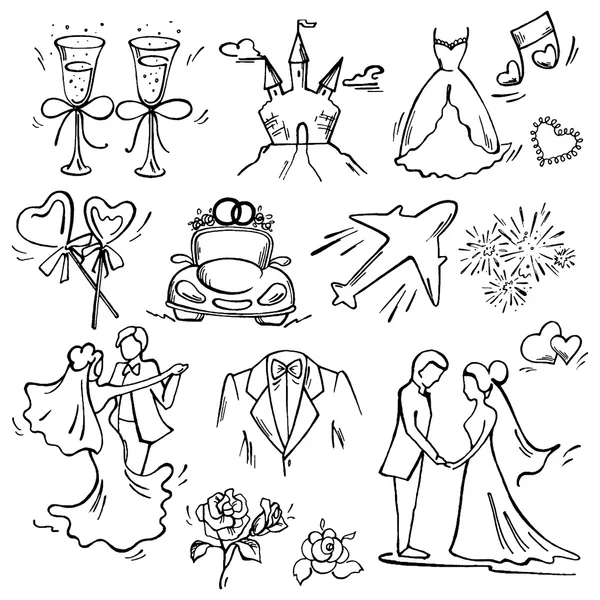 Набір весільної ікони — стоковий вектор