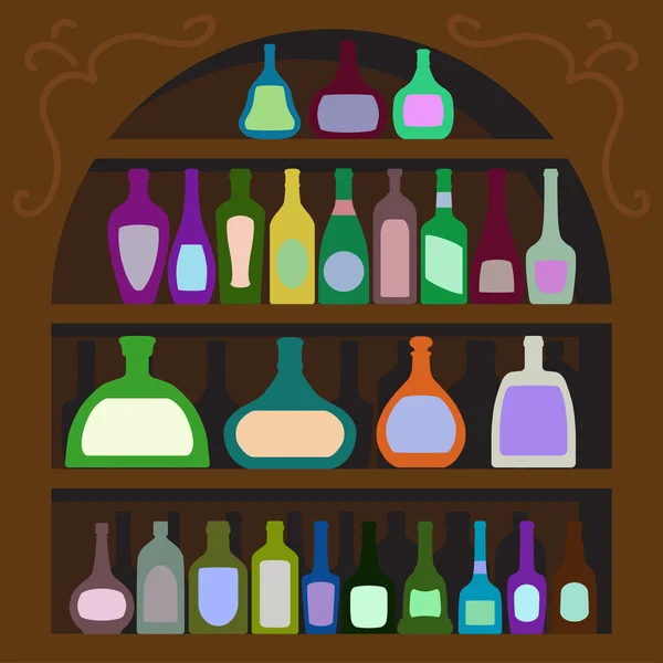 Bottles of alcohol — Stock Vector