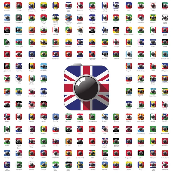 Icône caméra drapeau — Image vectorielle