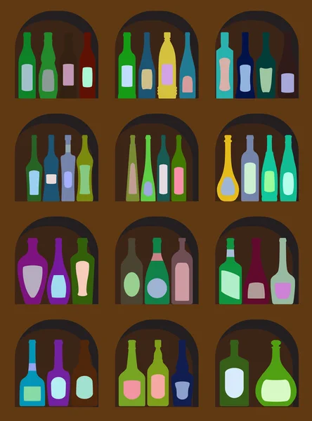 Bouteilles d'alcool — Image vectorielle