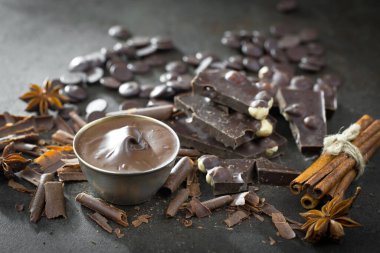 Cocoa beans on old background